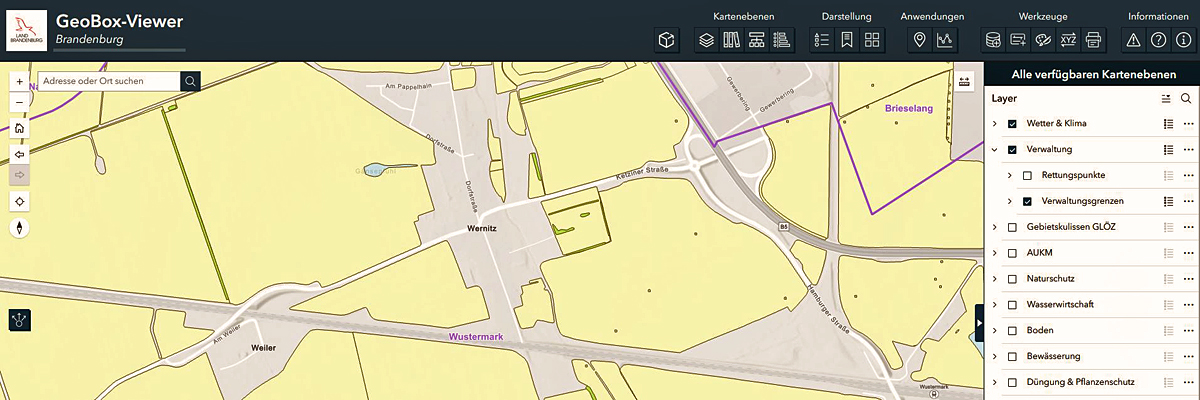 GeoBox-Viewer Brandenburg