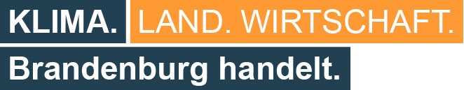 Grafik Claim mit dem Text Klima.Land.Wirtschaft. Brandenburg handelt.