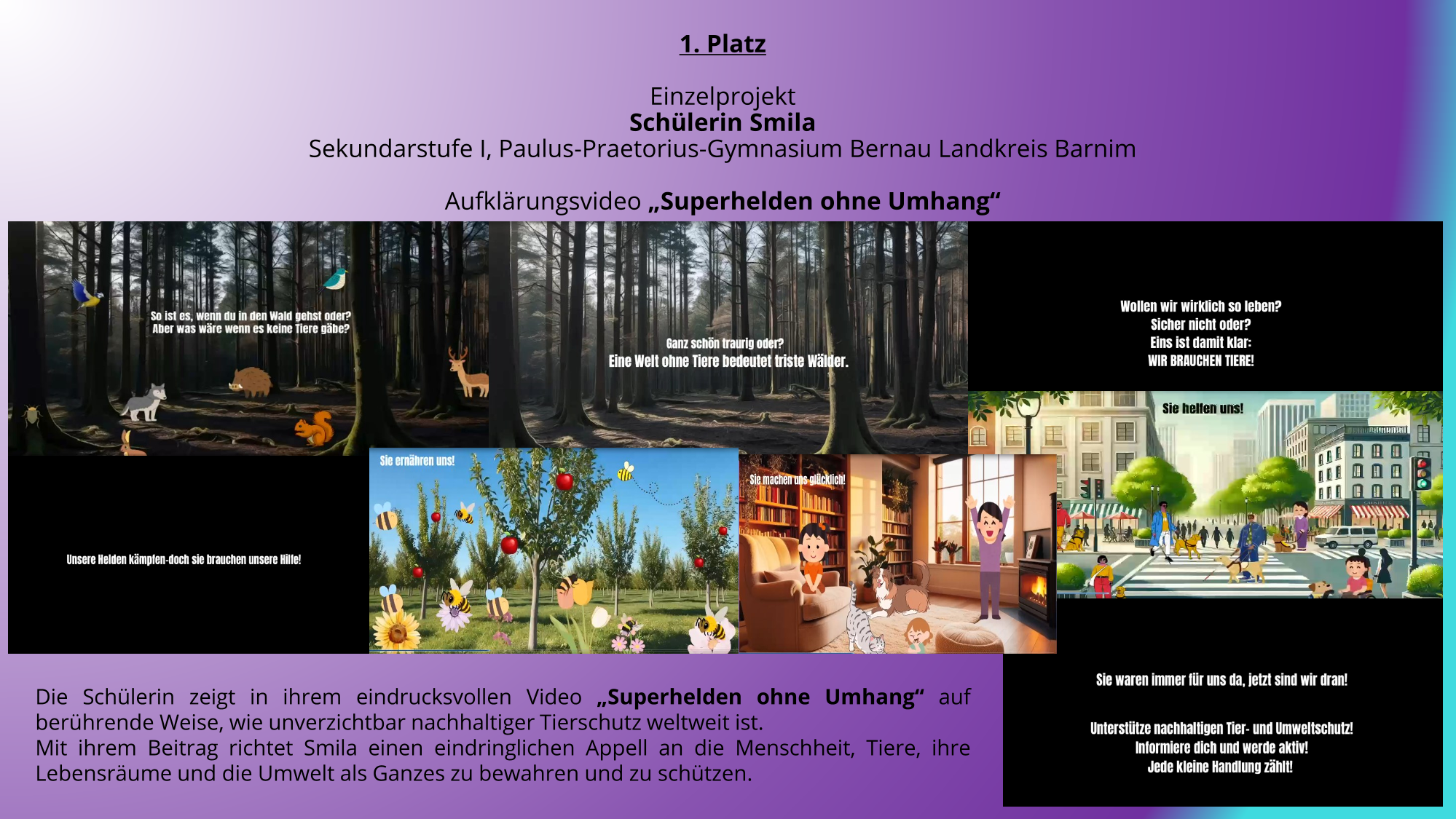 Superhelden ohne Umhang | Poster Platz 1 Tierschutzwettbewerb 2024/2025 