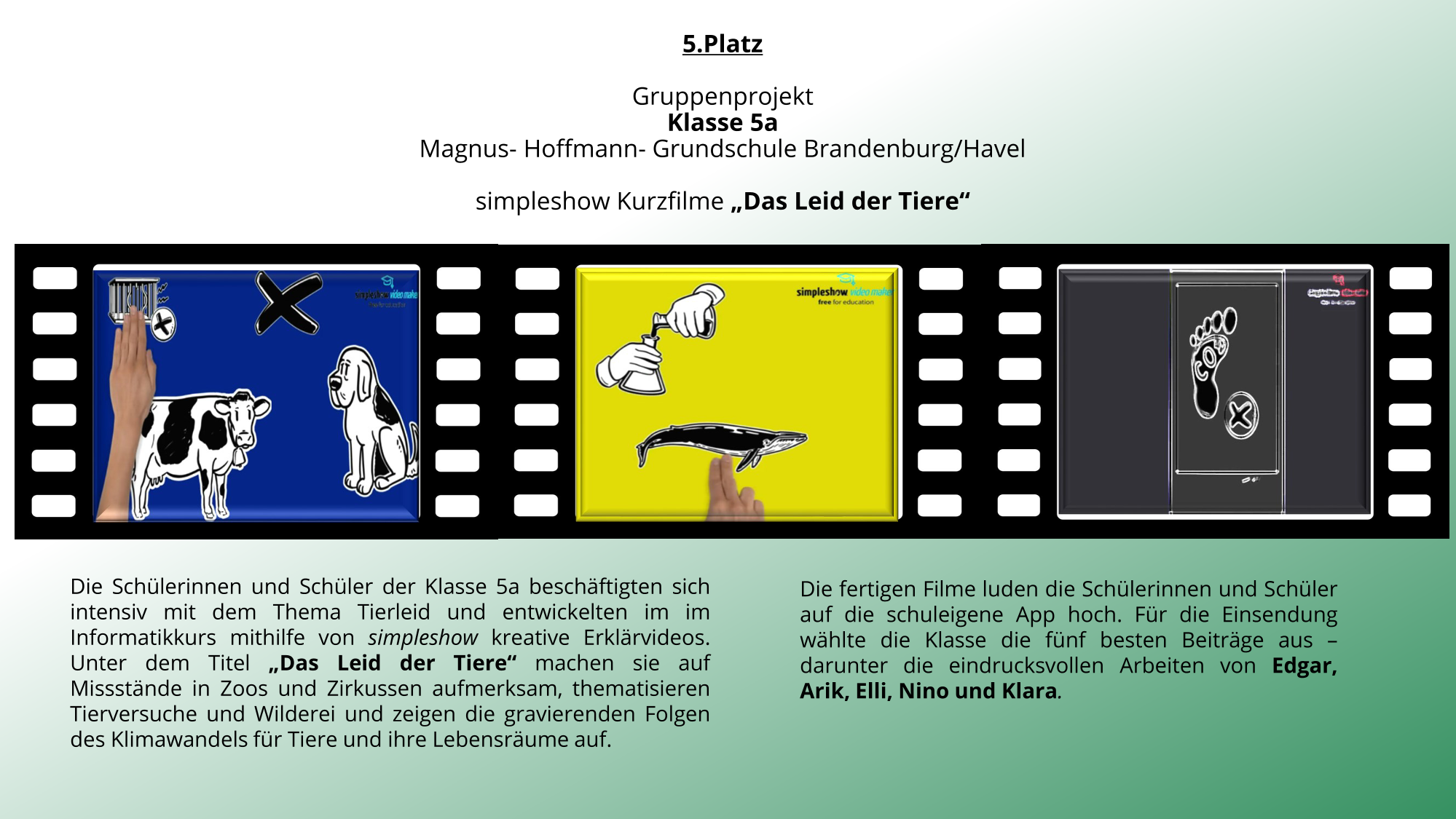 Das Leid der Tiere | Poster Platz 5 Tierschutzwettbewerb 2024/2025 