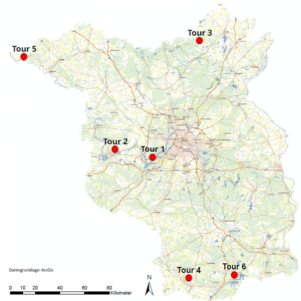 Karte Alleentouren Brandenburg - Routenübersicht Karte Alleentouren Brandenburg - Routenübersicht