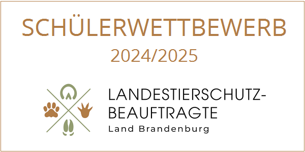 Logo Landestierschutzbeauftragte mit Schriftzug Schülerwettbewerb 2024/2025