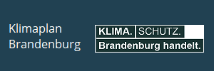 Banner mit dem Klima-Claim ''Klima.Schutz.Brandenburg handelt''