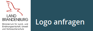 Logo Land Brandenburg mit Schriftzug Ministerium für Land- und Ernährungswirtschaft, Umwelt und Verbraucherschutz darunter in weiter Schrift: Logo anfragen
