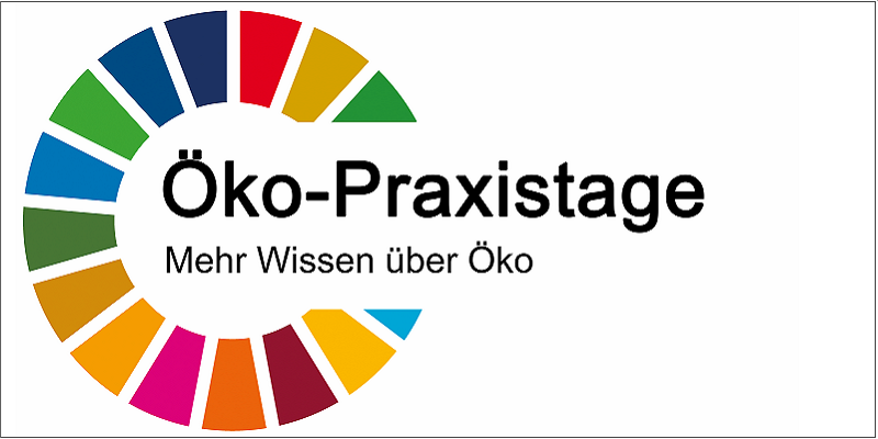 SDC-Kreis mit Schriftzug Öko-Praxistage Mehr Wissen über Öko