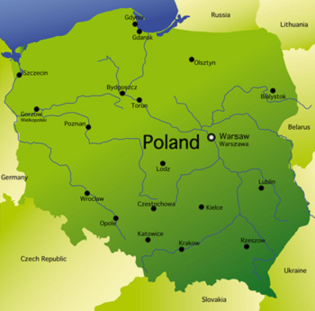 Umrisskarte Polen Umriss der Ländergrenzen von Polen